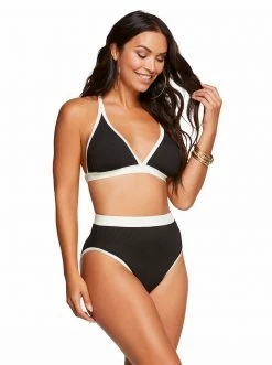 Amerex Chop & Change Full Support Triangle Bra In Black Swim