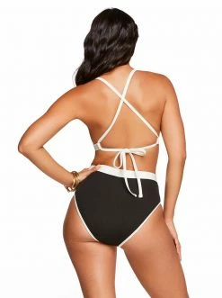 Amerex Chop & Change Full Support Triangle Bra In Black Swim