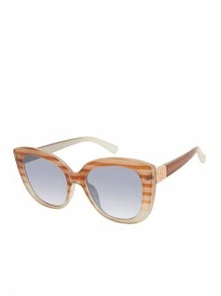 CIO Stripes Beautiful Cat-Eye Sunglasses In Tan Stripe