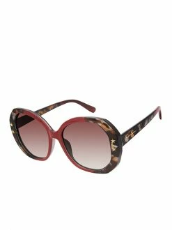 CIO Vacation Vibes Classic Jackie-O Oval Sunglasses In Berry Tortoise