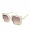 CIO Vacation Vibes Fashionable Square Sunglasses In Cream Marble