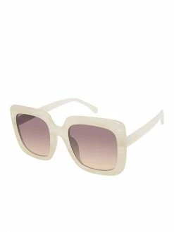 CIO Vacation Vibes Fashionable Square Sunglasses In Cream Marble