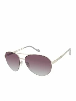 CIO Metal Pilot Aviator Sunglasses In Silver & Grey