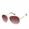 CIO EYEWEAR Metal Pilot Aviator Sunglasses In Gold & Tortoise