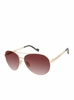 CIO EYEWEAR Metal Pilot Aviator Sunglasses In Gold & Tortoise