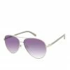 CIO EYEWEAR Timeless Metal Aviator Sunglasses In Silver & Grey