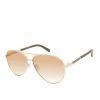 CIO Timeless Metal Aviator Sunglasses In Gold & Brown EYEWEAR