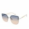 CIO Rounded Brow Bar Sunglasses In Silver & Nude Vacation Vibes
