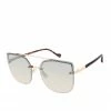 CIO Rounded Brow Bar Sunglasses In Rose Gold & Tortoise EYEWEAR