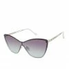 CIO Metal Shield Cat-Eye Sunglasses In Silver & White
