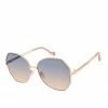CIO Chic Metal Geometric Sunglasses In Rose Gold