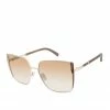 CIO Metal Geometric Cat-Eye Sunglasses In Gold & Nude EYEWEAR