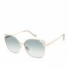 CIO Jeweled Metal Cat-Eye Sunglasses In Gold & Nude