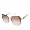 CIO EYEWEAR Oversized Metal Square With Enamel Sunglasses In Rose Gold & Rose