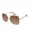 CIO Fashionable Metal Square Sunglasses In Gold & Tortoise