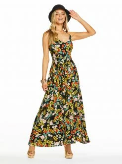 OJG Clia Cami Dress In Island Wildflower Black