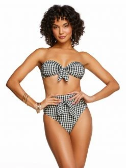 Amerex Countryside Tie Front Bandeau In Black