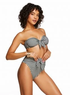 Amerex Countryside Tie Front Bandeau In Black