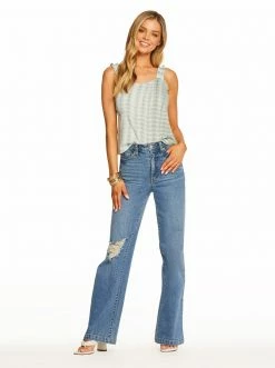 OJG New Arrivals Dany Tank In Blue Surf Tie Dye