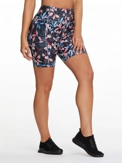 Rockfit Tummy Control Bermuda In Artic Ice Retreat Flora