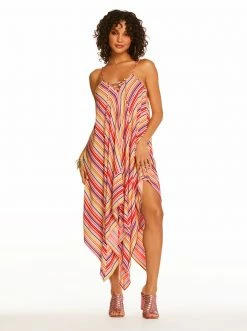 Amerex Escape To Pacific Lace Front Cover Up In Femme Stripe