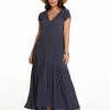 OJG Clothing Esther Maxi Dress In Charcoal Dot