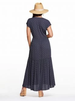 OJG Clothing Esther Maxi Dress In Charcoal Dot