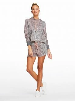 Rockfit Fisher Crop Hoodie In Rosette Mini Cheetah Ombre Clothing