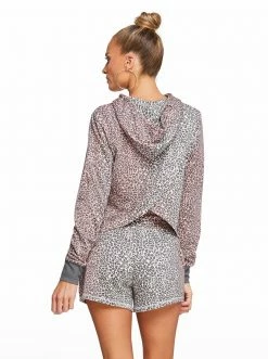 Rockfit Fisher Crop Hoodie In Rosette Mini Cheetah Ombre Clothing