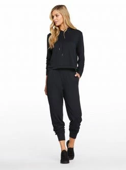 Rockfit Fisher Crop Hoodie In Black