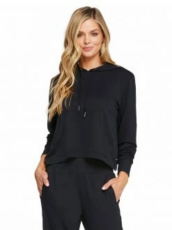 Rockfit Fisher Crop Hoodie In Black