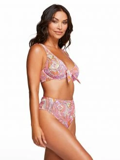 Amerex Flower Child Tie Front D-Bra In Mandarin