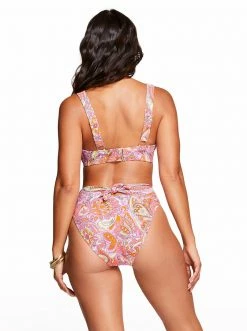 Amerex Flower Child Tie Front D-Bra In Mandarin