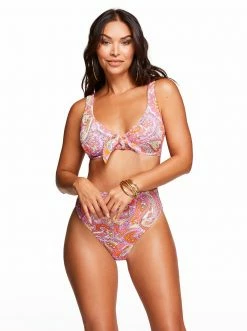Amerex Flower Child Tie Front D-Bra In Mandarin