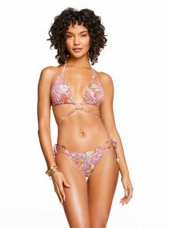 Amerex Vacation Vibes Flower Child String Triangle Top In Madarin