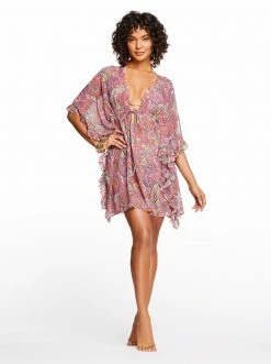 Amerex Flower Child Cover Up In Mandarin