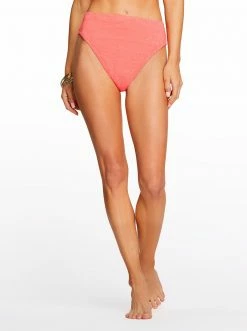 Amerex Swim Flower Power High Waisted Bottom In Mandarin