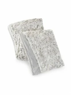 Peking Handicraft Home Ruched Throw In Grey Leopard