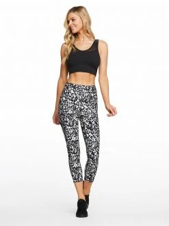 Rockfit Tummy Control Capri In Black Wild Cat