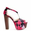 Camuto Dany T-Strap Platform Sandal In Pink Tie-Dye