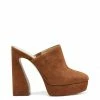 Camuto Shoes Denima Platform Slide In Tobacco