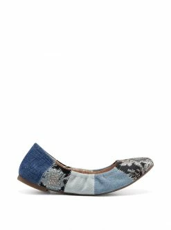 Camuto Sandaze Flat In Denim Patchwork Shoes