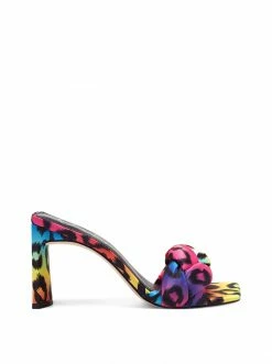 Camuto Shoes Sassia High Heel Slide In Rainbow Leopard