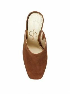 Camuto Shoes Denima Platform Slide In Tobacco
