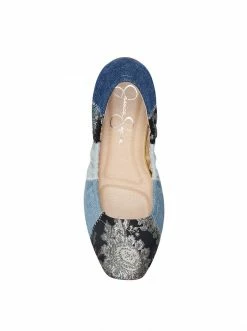 Camuto Sandaze Flat In Denim Patchwork Shoes