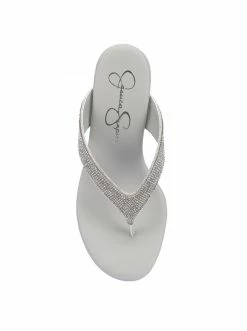 Camuto Stilla Platform Wedge Slide In Silver & Clear Shoes