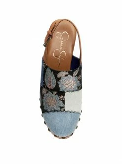 Camuto Tiarah Platform Clog In Denim Patchwork