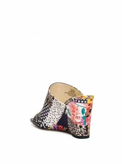 Camuto Shoes Aishia Wedge Slide In Patchwork Multi