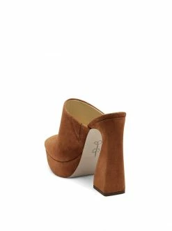 Camuto Shoes Denima Platform Slide In Tobacco
