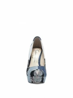 Camuto Rinah Platform Pump In Denim Patchwork